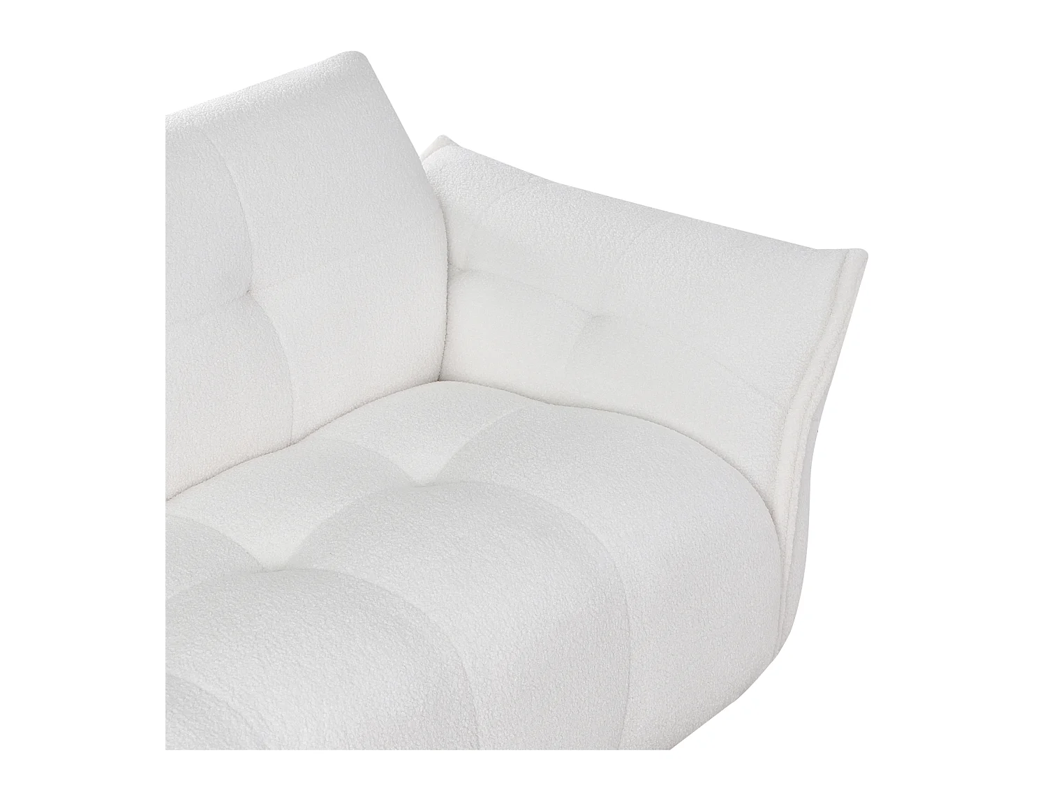 Canapé 2 places HALBA Bouclé Blanc