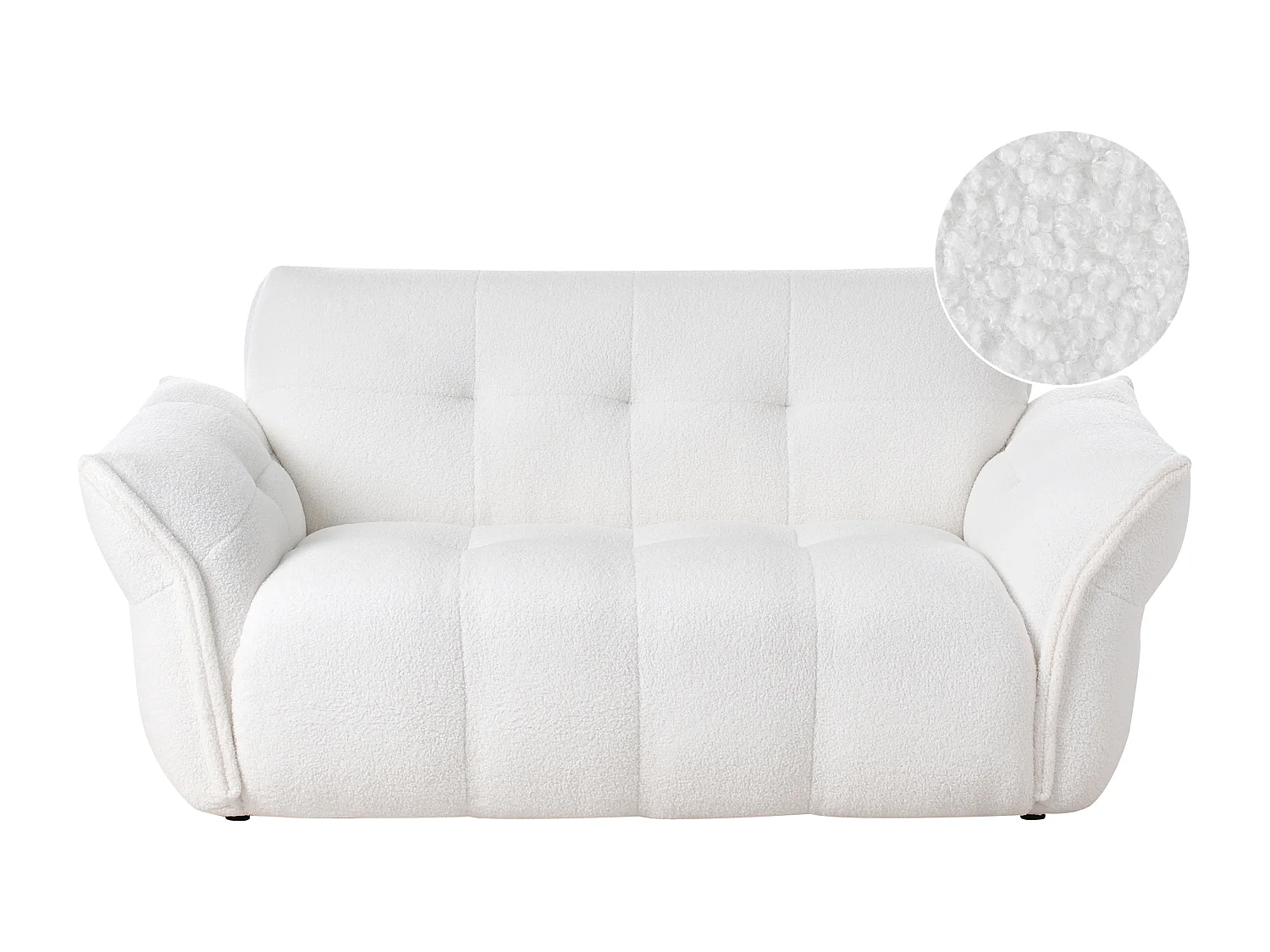 Canapé 2 places HALBA Bouclé Blanc