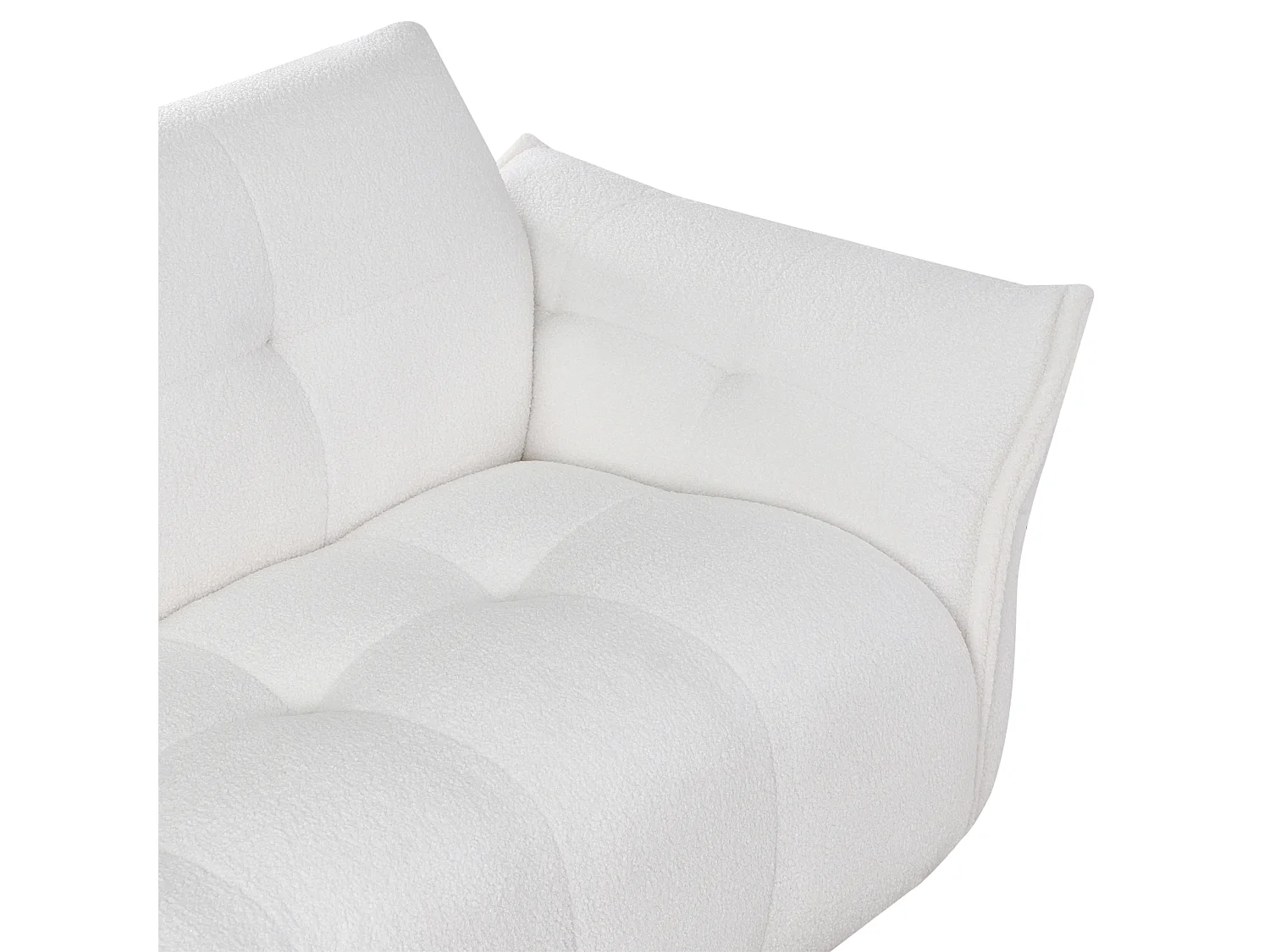 Canapé 2 places HALBA Bouclé Blanc