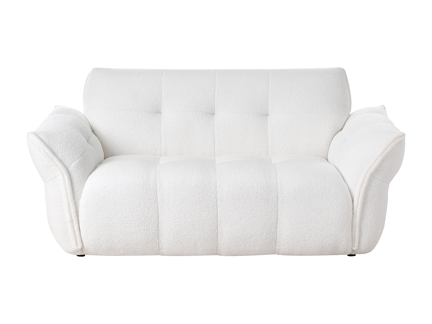 Canapé 2 places HALBA Bouclé Blanc