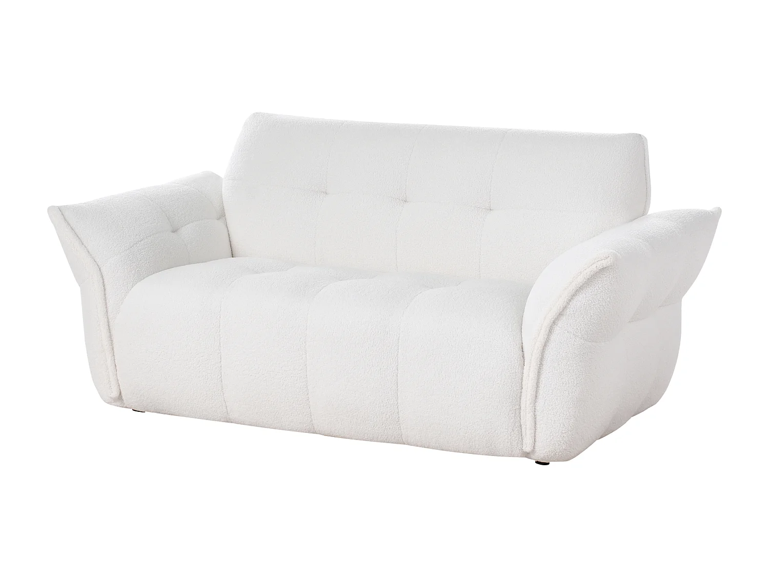 Canapé 2 places HALBA Bouclé Blanc