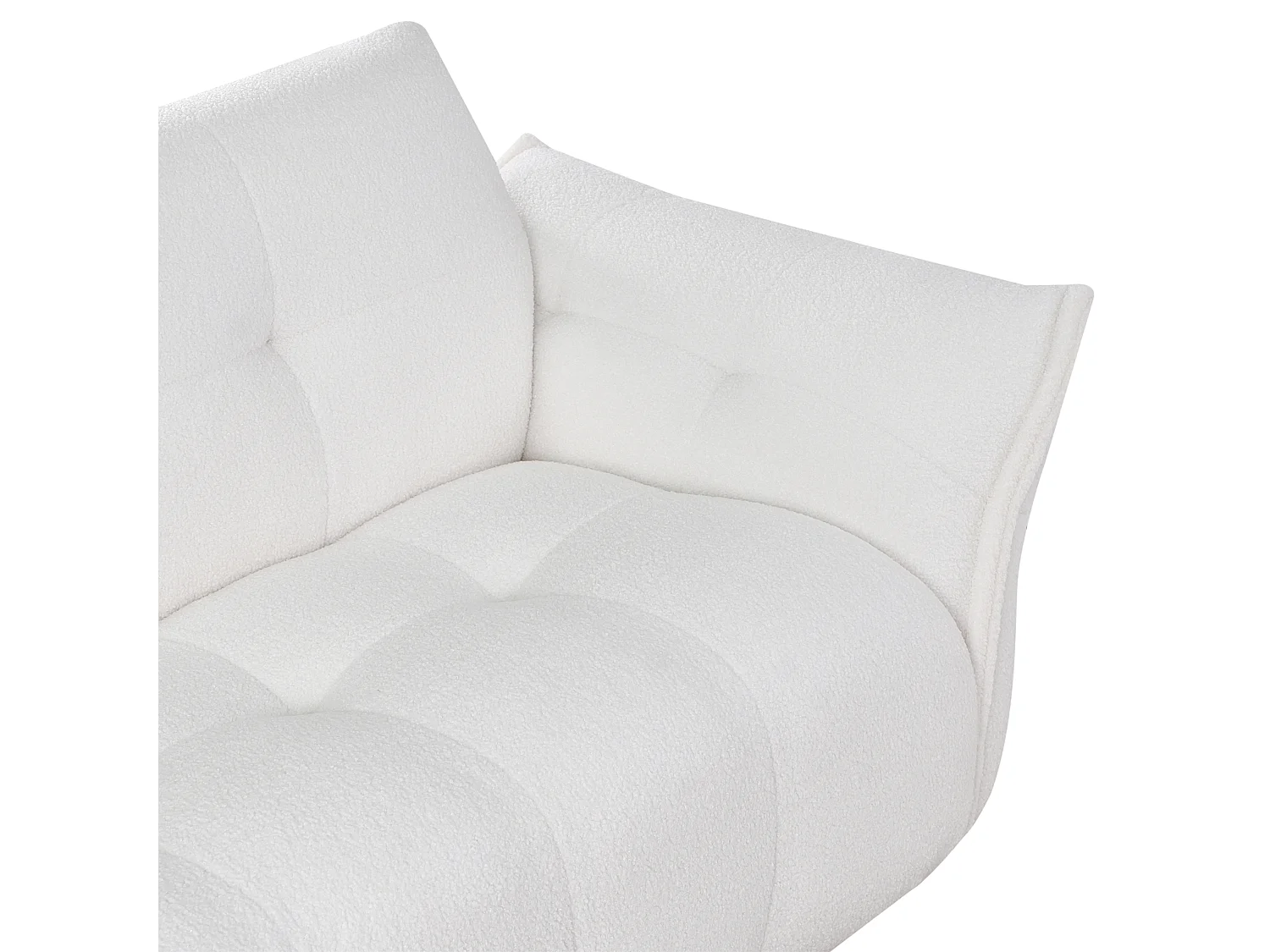 Canapé 2 places HALBA Bouclé Blanc