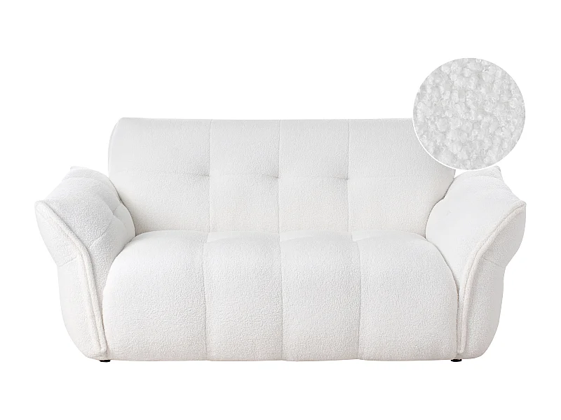 Canapé 2 places HALBA Bouclé Blanc