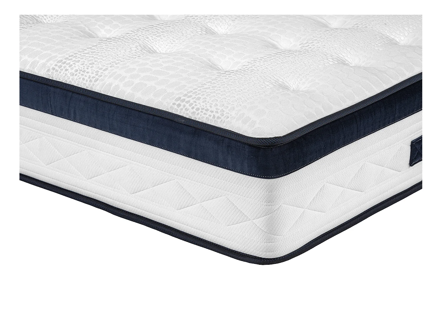 Ensemble 160 x 200 cm sommier coffre blanc + matelas ressorts ensachés 5 zones coutil rafraichissant ép.28cm - KOROVOU de YSMÉE