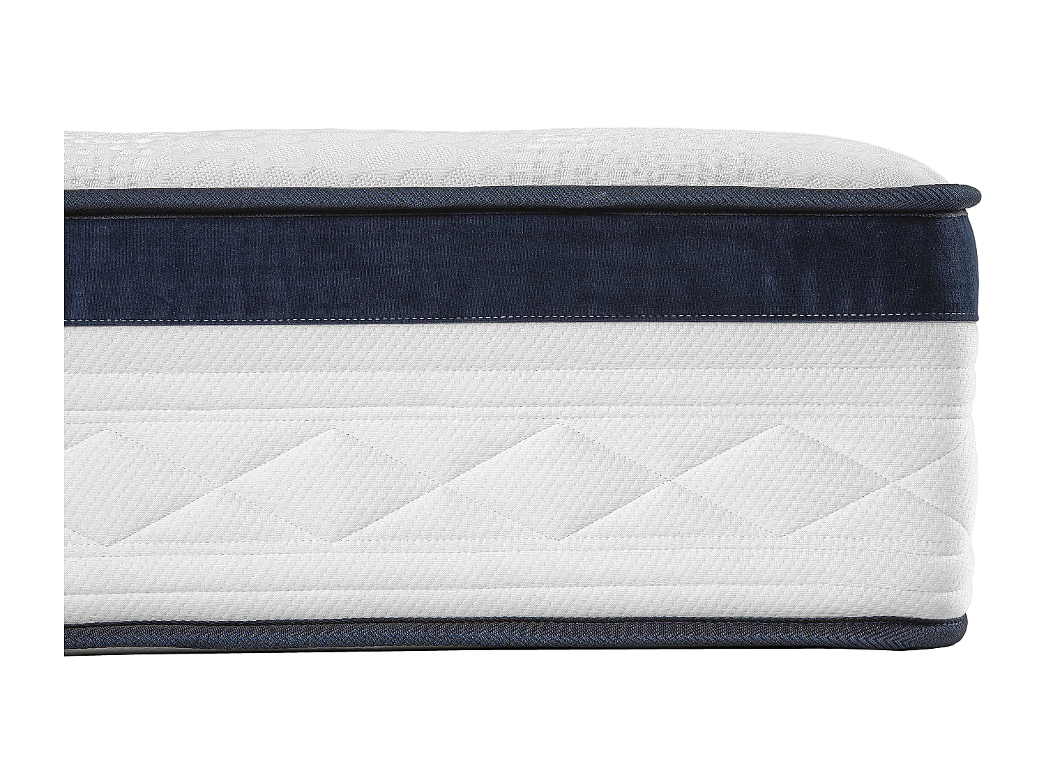 Ensemble 160 x 200 cm sommier coffre blanc + matelas ressorts ensachés 5 zones coutil rafraichissant ép.28cm - KOROVOU de YSMÉE