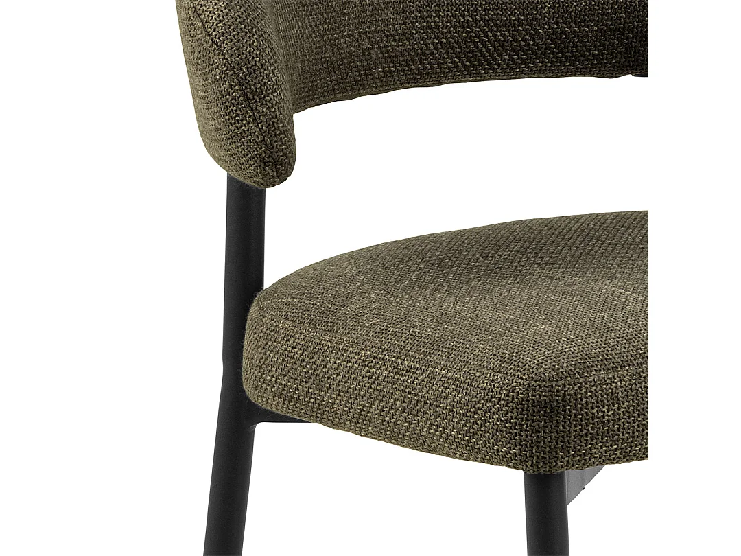 Edina chaise de salle à manger tissu vert.