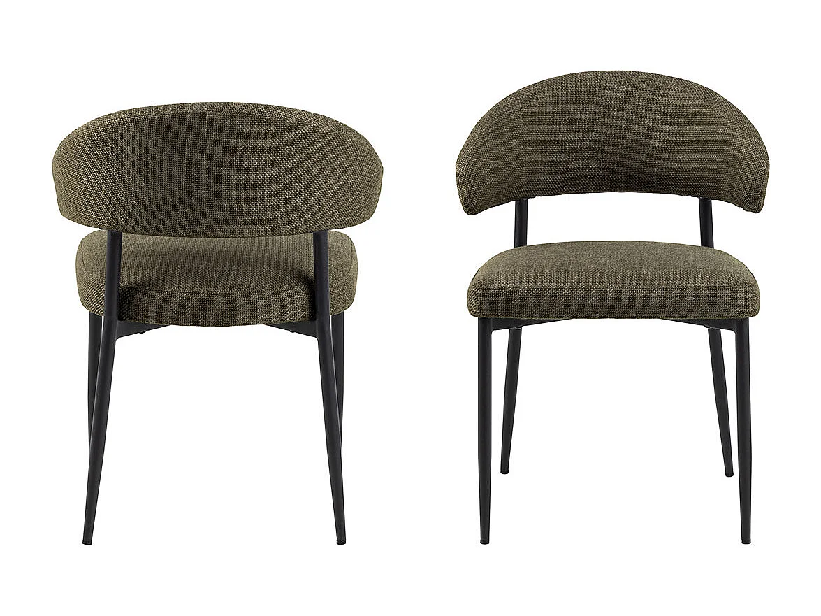 Edina chaise de salle à manger tissu vert.