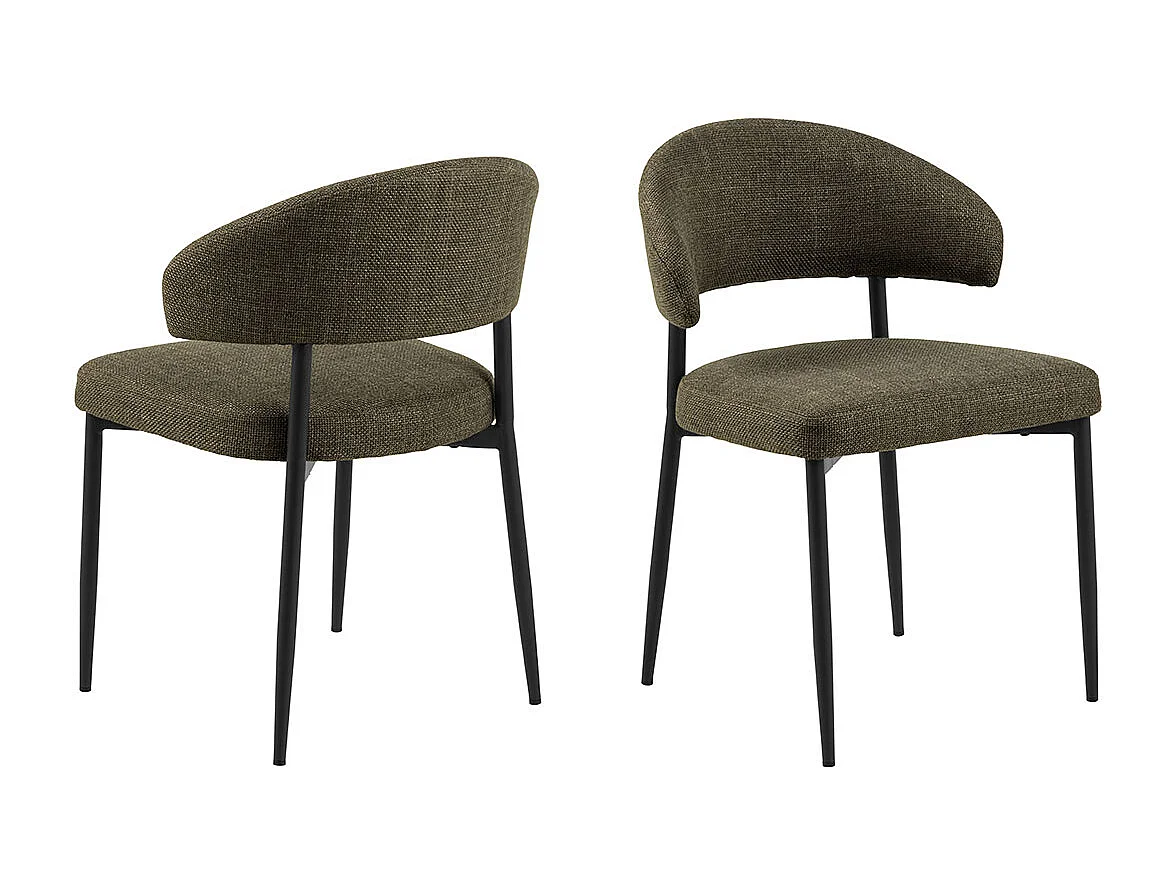 Edina chaise de salle à manger tissu vert.