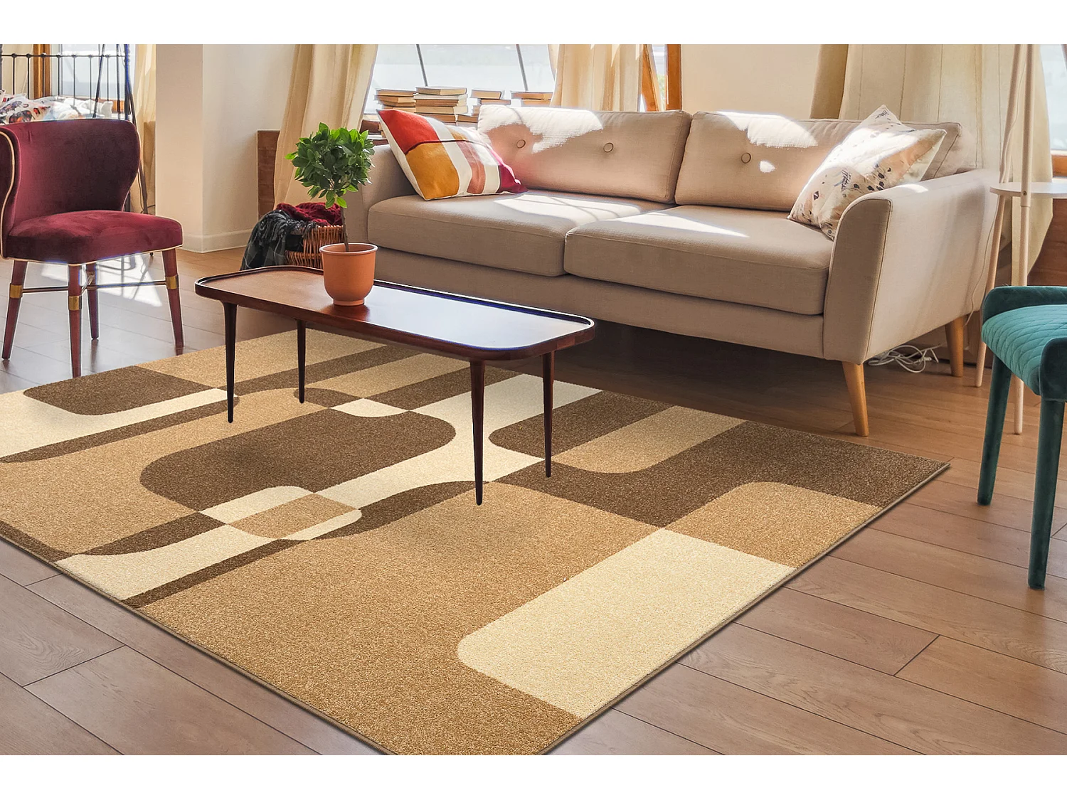 Tapis KARMEL SEPIA noix  120x170 cm
