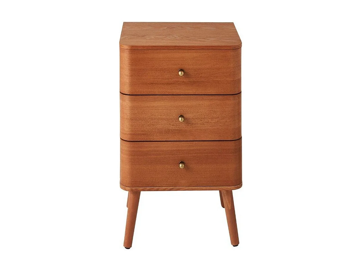 Comodino con 3 cassetti e frontali dai bordi arrotondati H71 cm - KARL