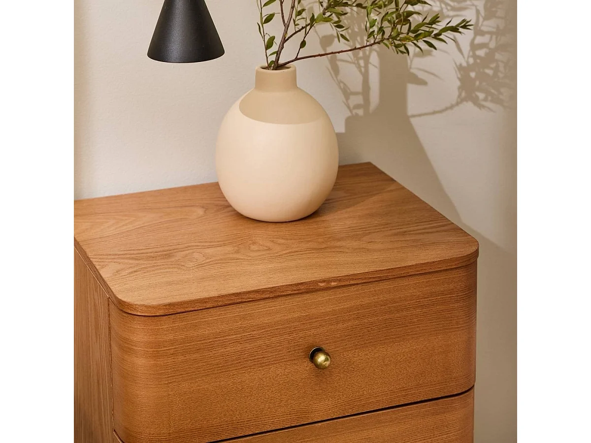 Comodino con 3 cassetti e frontali dai bordi arrotondati H71 cm - KARL