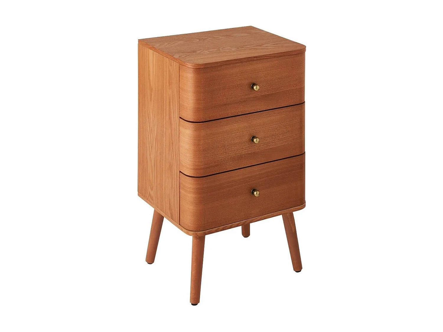 Comodino con 3 cassetti e frontali dai bordi arrotondati H71 cm - KARL