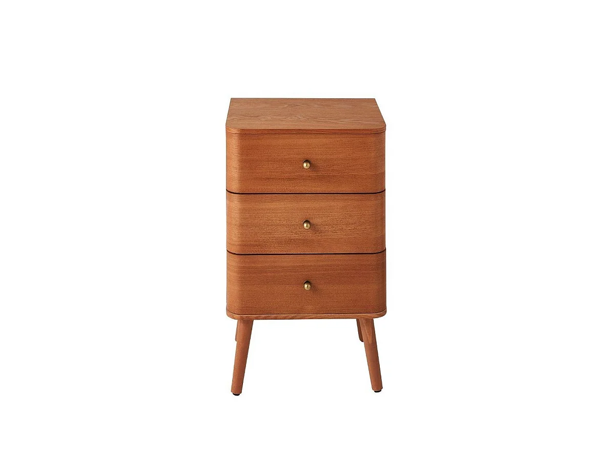 Chevet 3 tiroirs avec façades aux bords arrondis H71 cm KARL