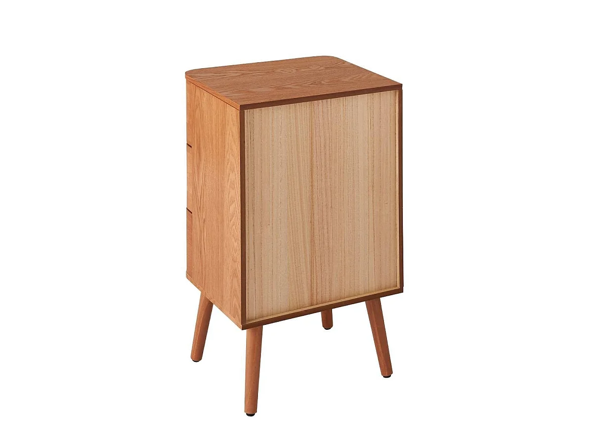 Chevet 3 tiroirs avec façades aux bords arrondis H71 cm KARL