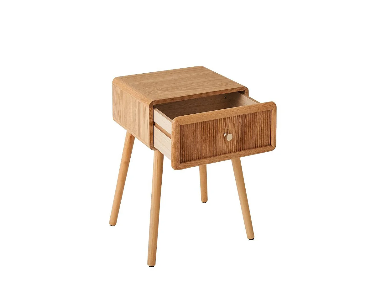 Chevet 1 tiroir avec façades lamellées H52 cm - AVA