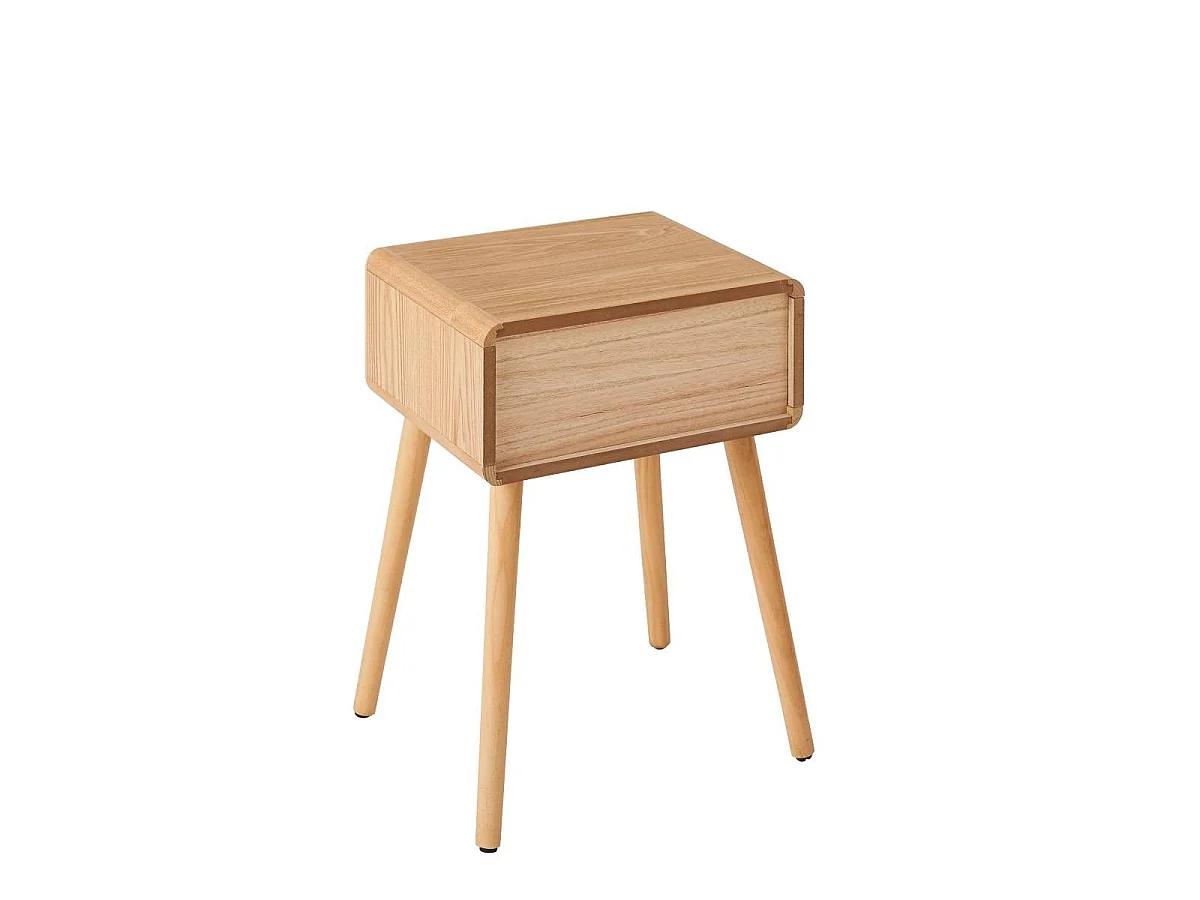 Chevet 1 tiroir avec façades lamellées H52 cm - AVA