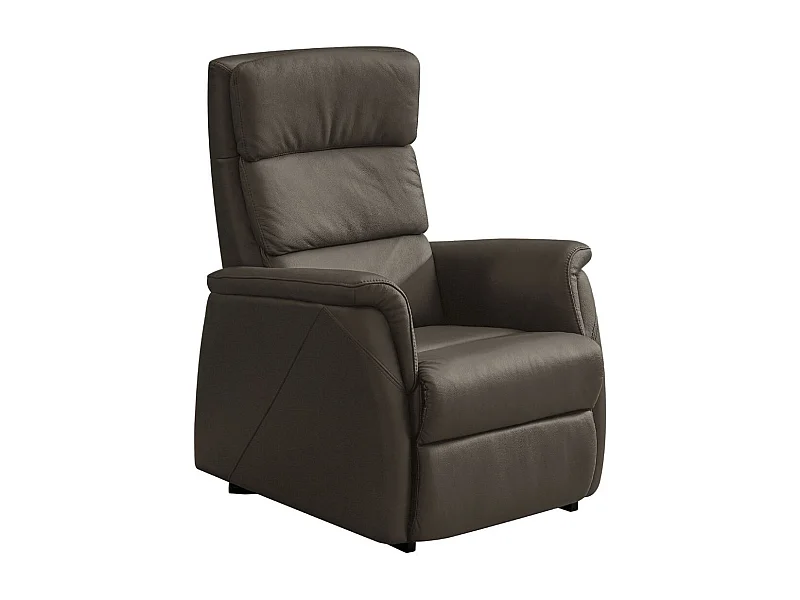 Fauteuil relax releveur en cuir vachette marron - MILLOR