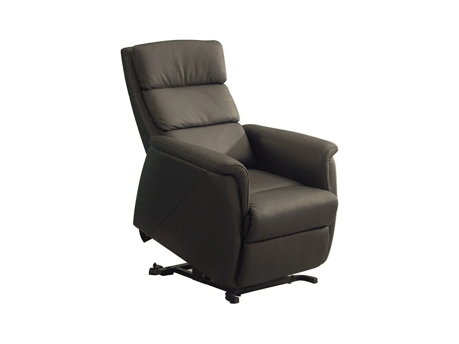 Fauteuil relax releveur en cuir vachette marron - MILLOR