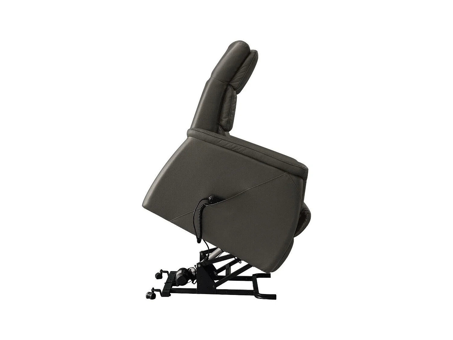 Fauteuil relax releveur en cuir vachette marron - MILLOR