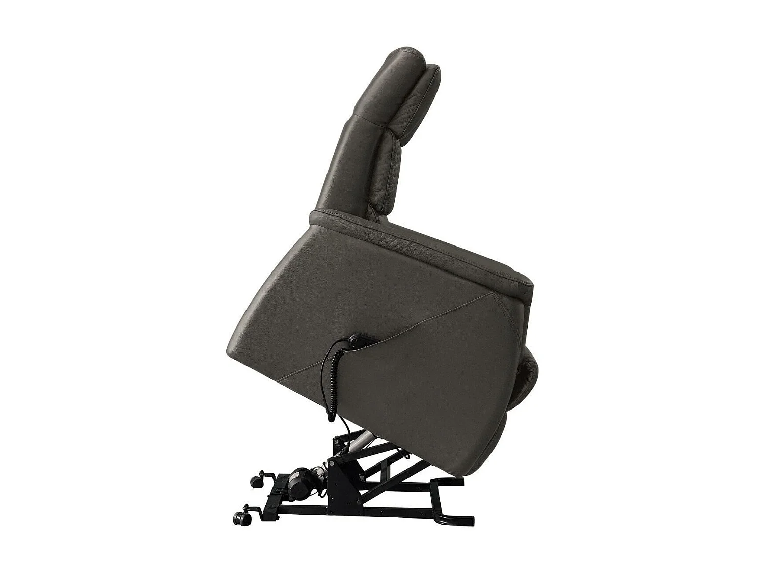 Fauteuil relax releveur en cuir vachette marron - MILLOR