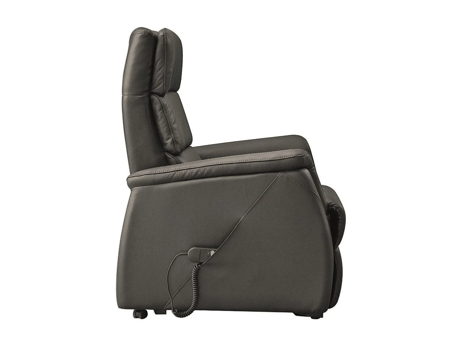 Fauteuil relax releveur en cuir vachette marron - MILLOR