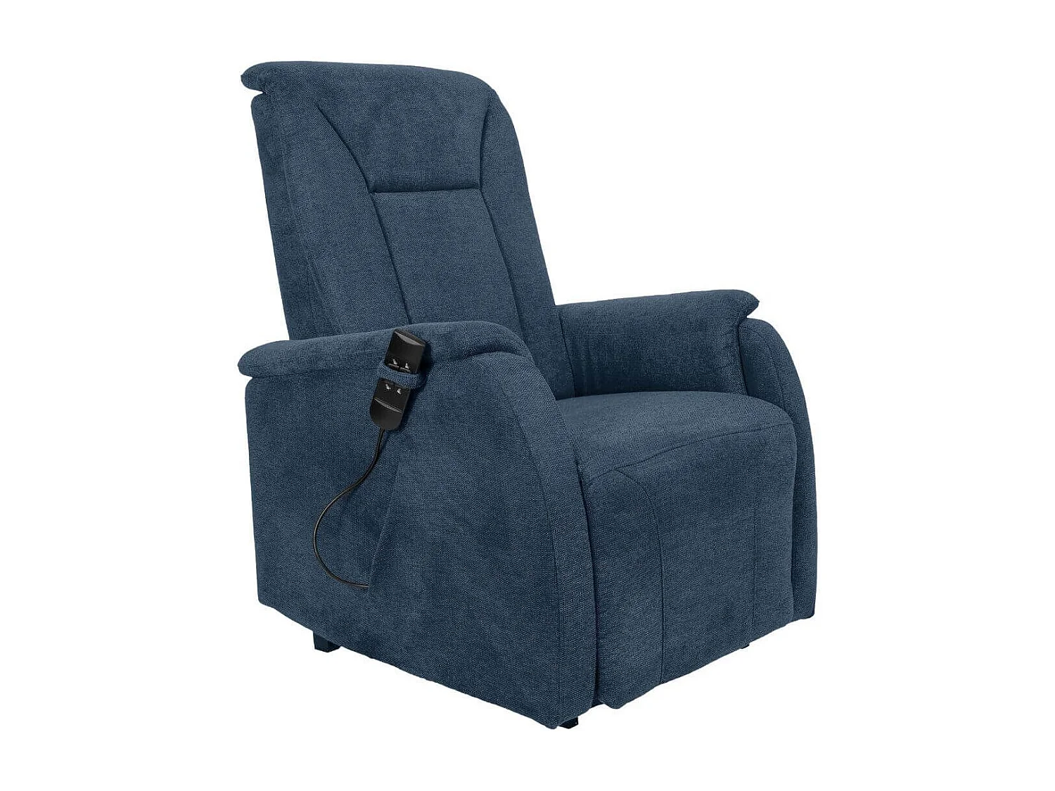 Fauteuil relax releveur tissu polyester traité hydrophobe bleu - NARVIK
