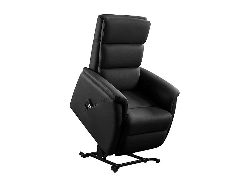 Fauteuil relax releveur en cuir vachette noir - MILLOR