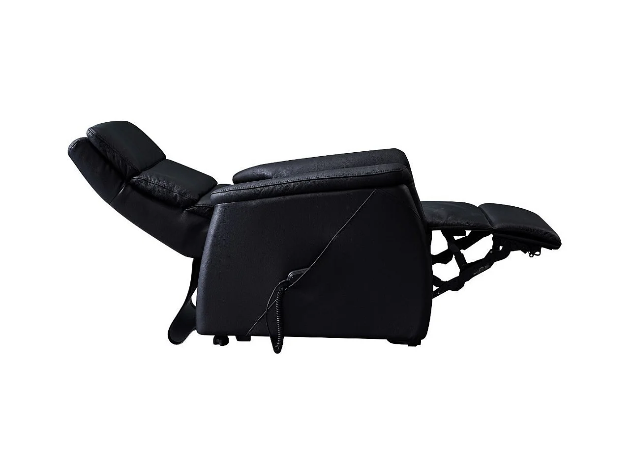 Fauteuil relax releveur en cuir vachette noir - MILLOR
