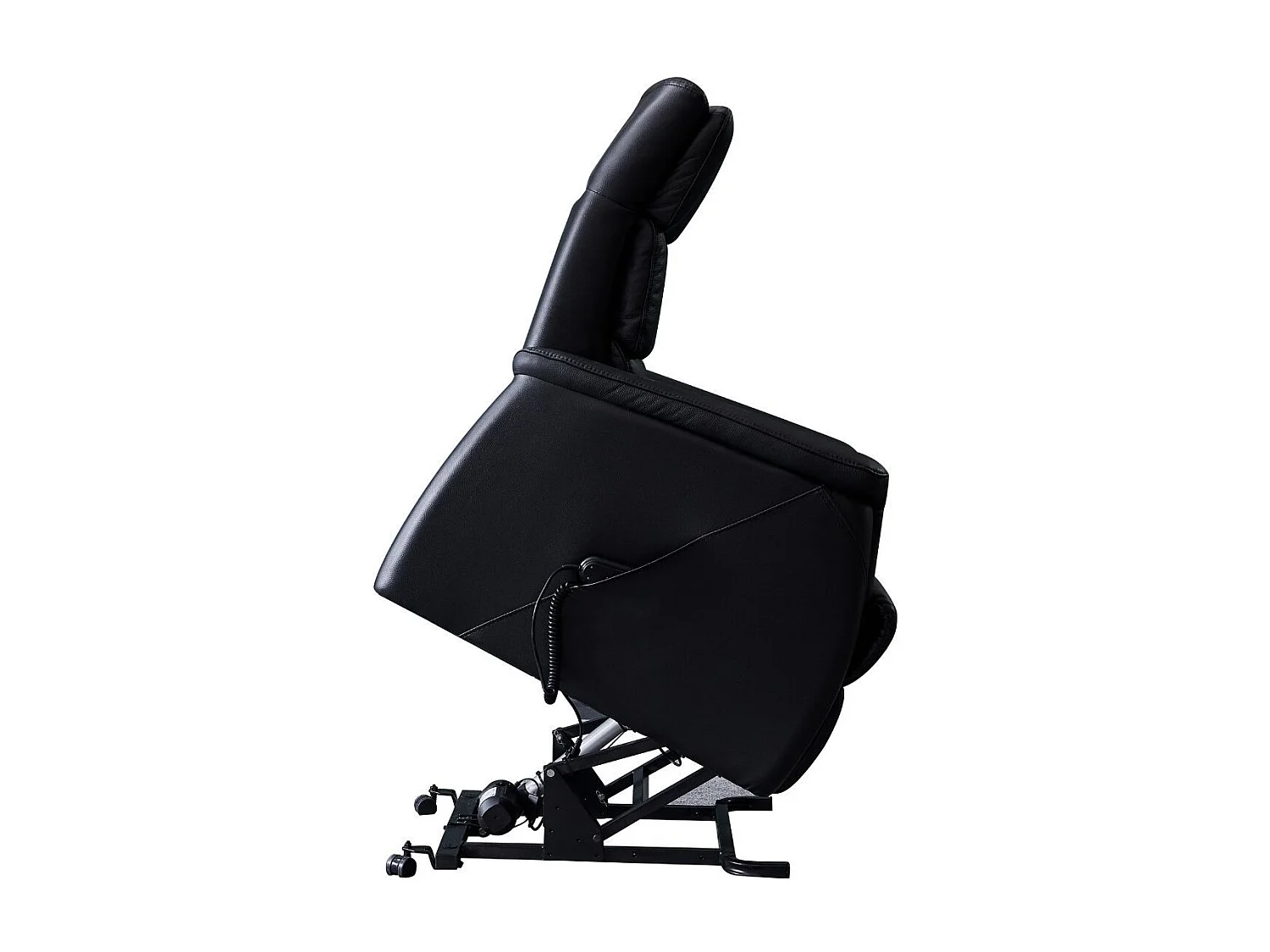 Fauteuil relax releveur en cuir vachette noir - MILLOR