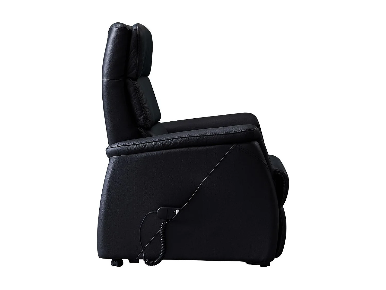 Fauteuil relax releveur en cuir vachette noir - MILLOR