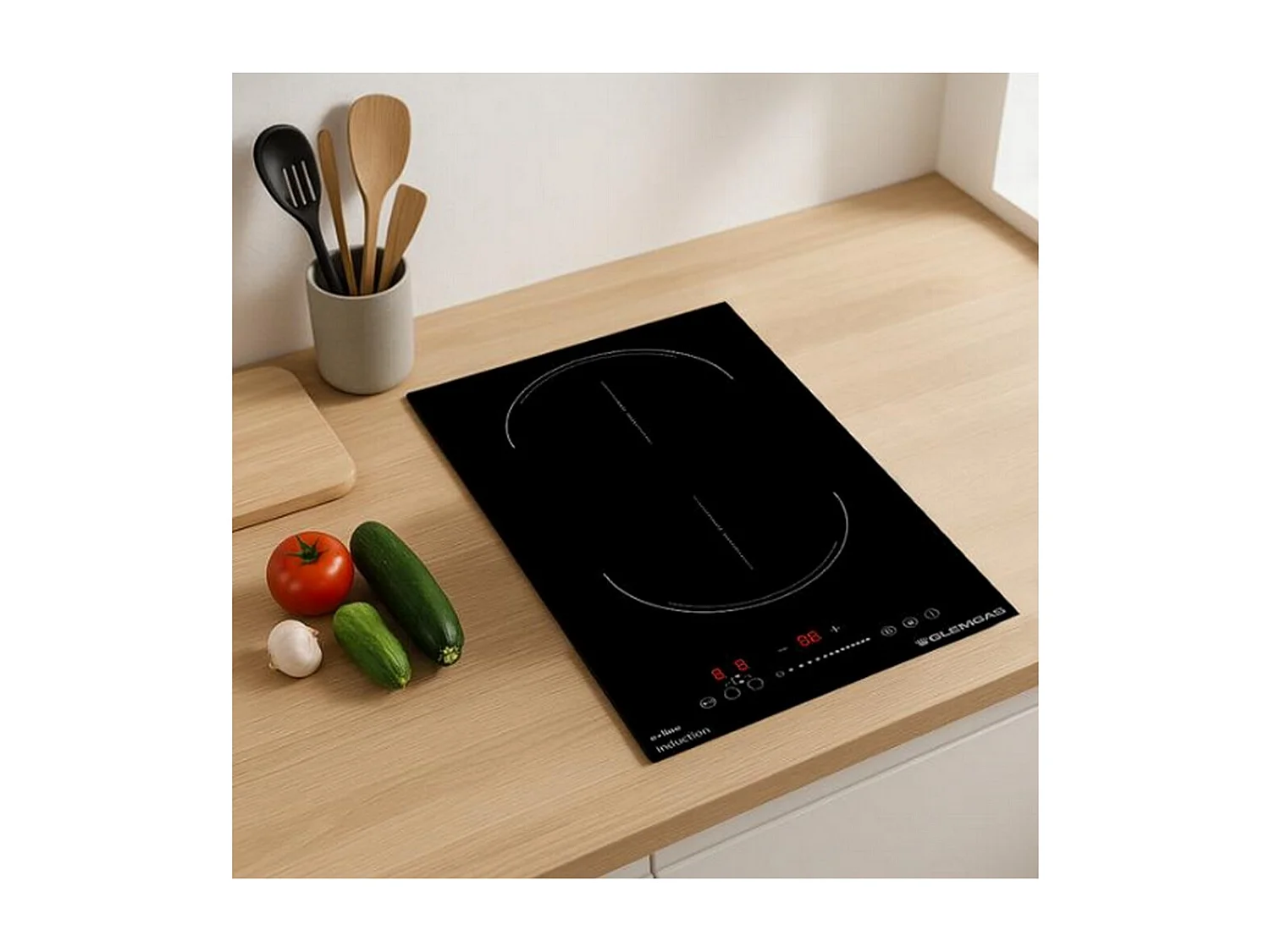 Glem Gas Table domino induction 30cm 2 feux 3500w noir - GTI321BS