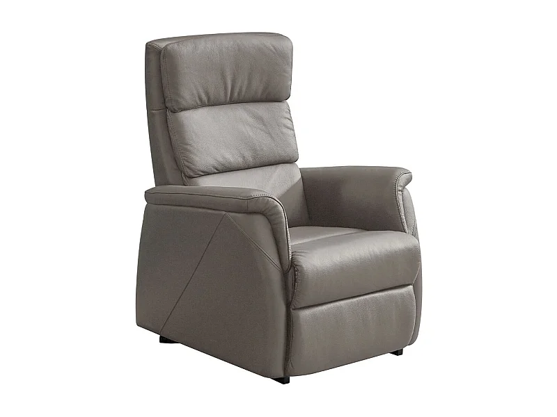 Fauteuil relax releveur en cuir vachette taupe - MILLOR
