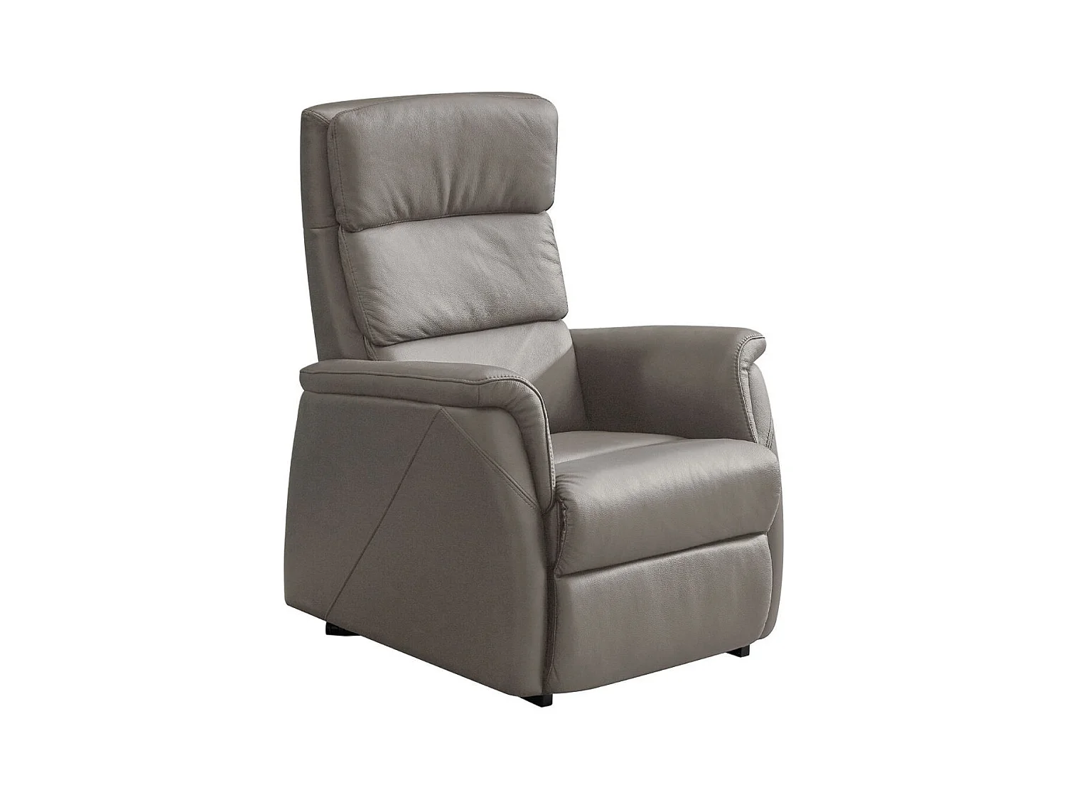 Fauteuil relax releveur en cuir vachette taupe - MILLOR