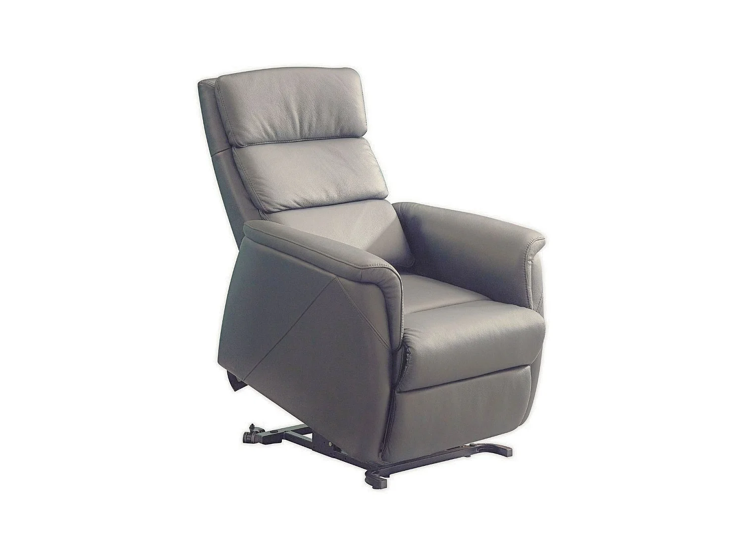Fauteuil relax releveur en cuir vachette taupe - MILLOR