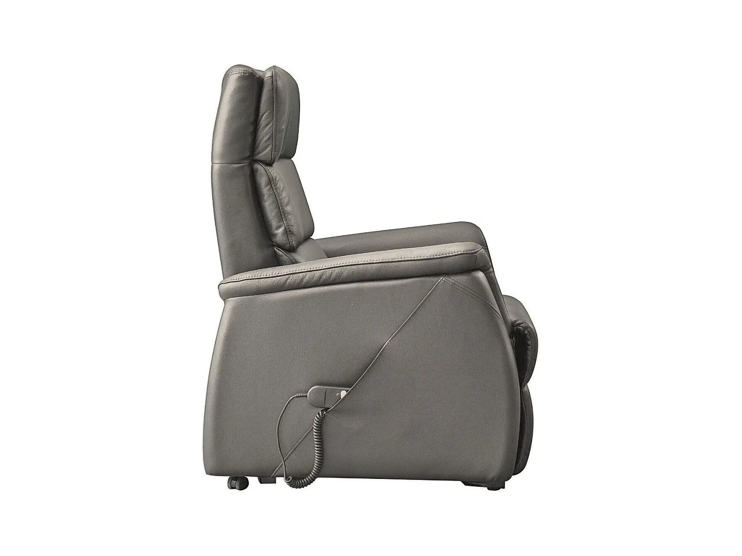 Fauteuil relax releveur en cuir vachette taupe - MILLOR