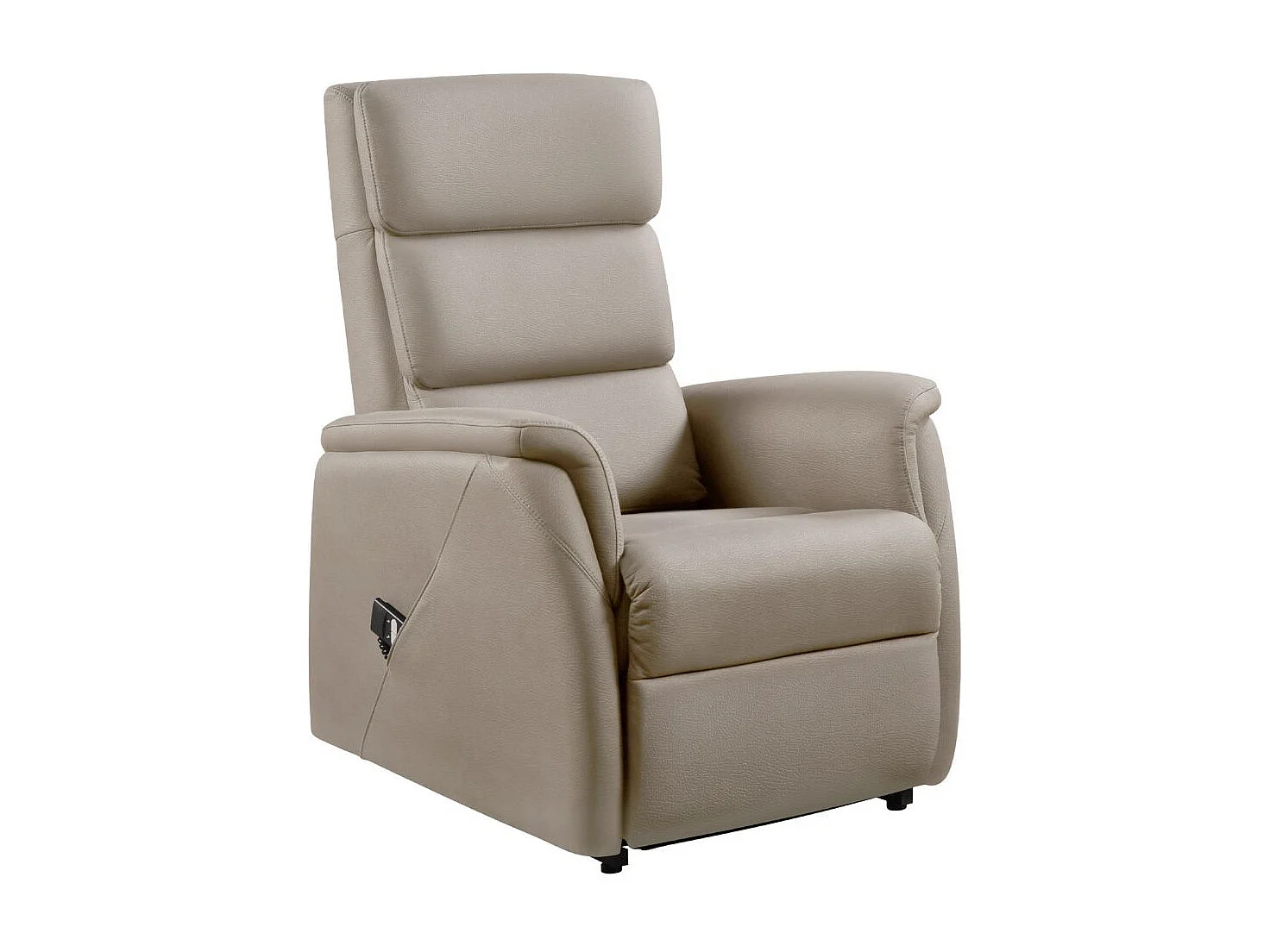 Fauteuil relax releveur en cuir vachette taupe - MILLOR