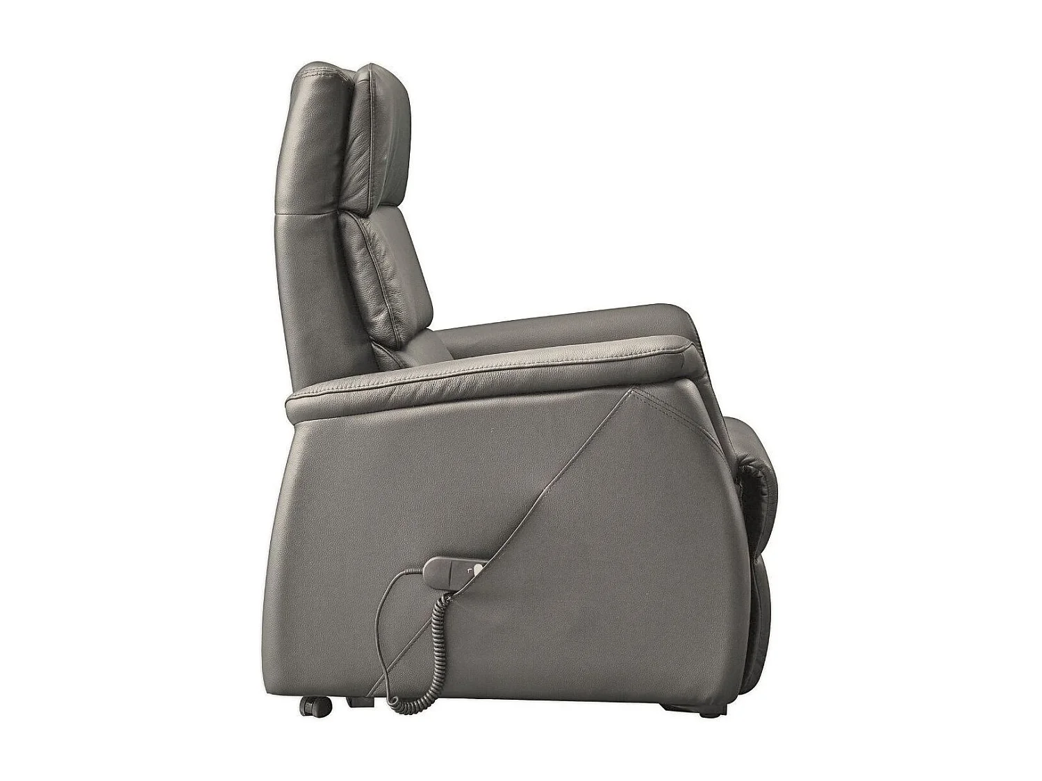 Fauteuil relax releveur en cuir vachette taupe - MILLOR