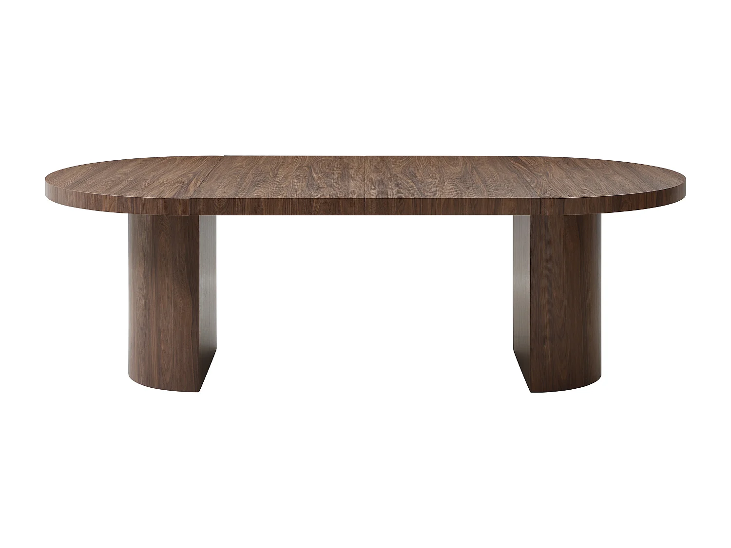 Table à manger extensible 4 à 12 personnes en MDF - Naturel foncé - SIDRINA