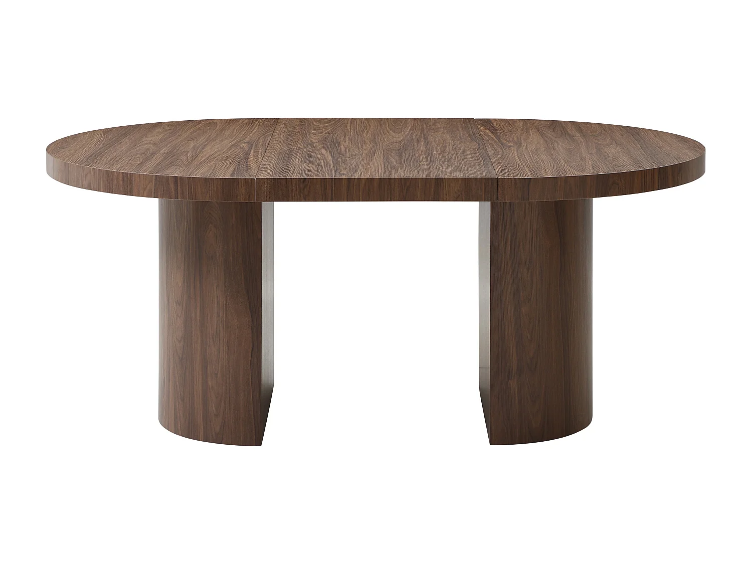 Table à manger extensible 4 à 12 personnes en MDF - Naturel foncé - SIDRINA
