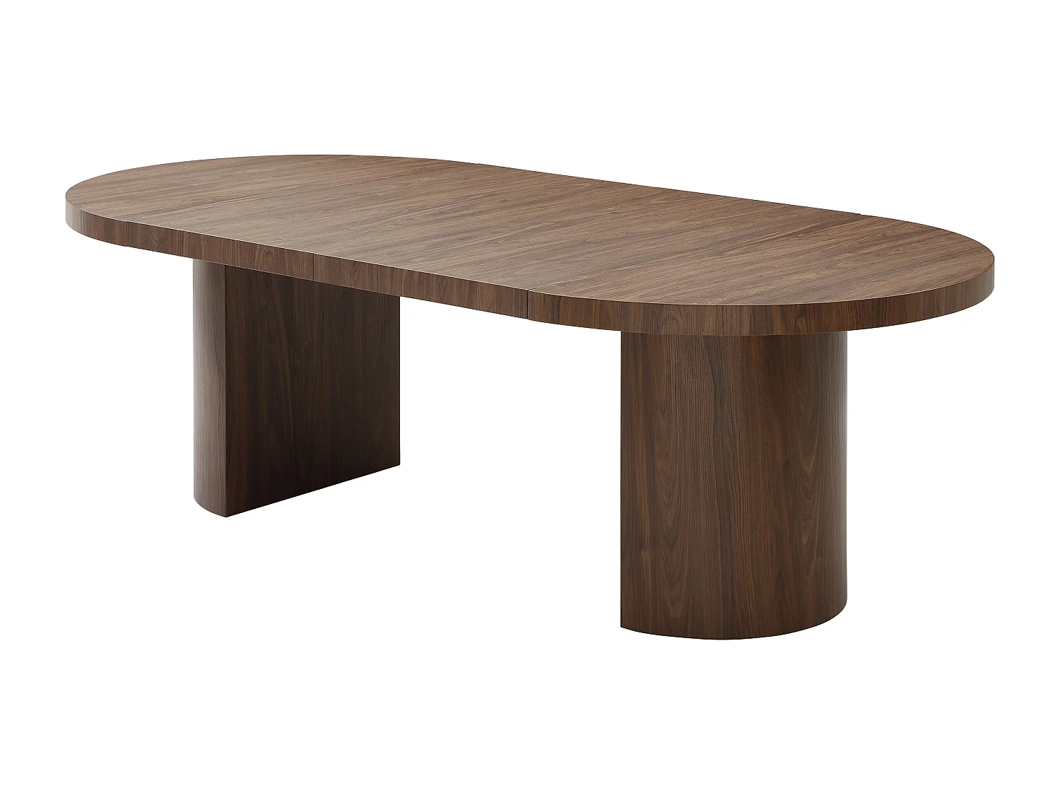 Table à manger extensible 4 à 12 personnes en MDF - Naturel foncé - SIDRINA