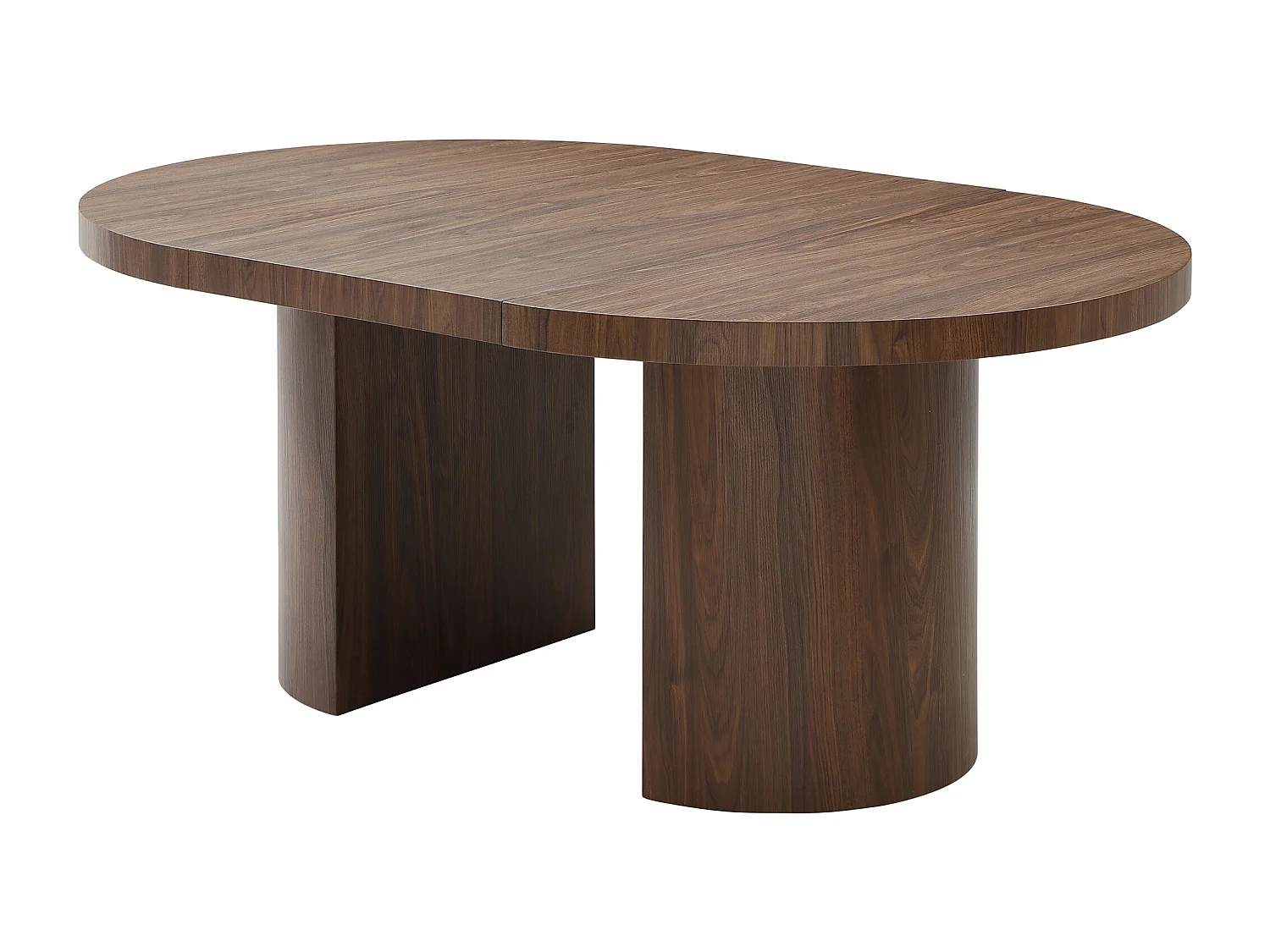 Table à manger extensible 4 à 12 personnes en MDF - Naturel foncé - SIDRINA