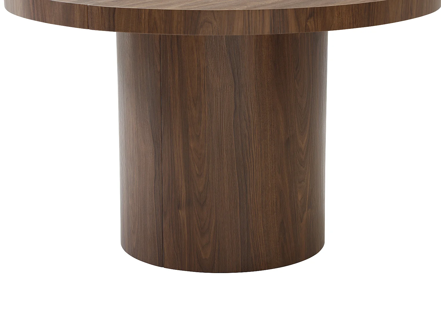 Table à manger extensible 4 à 12 personnes en MDF - Naturel foncé - SIDRINA