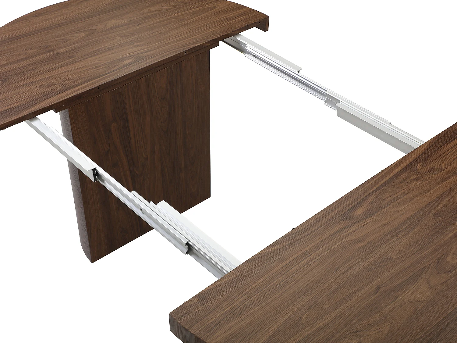 Table à manger extensible 4 à 12 personnes en MDF - Naturel foncé - SIDRINA