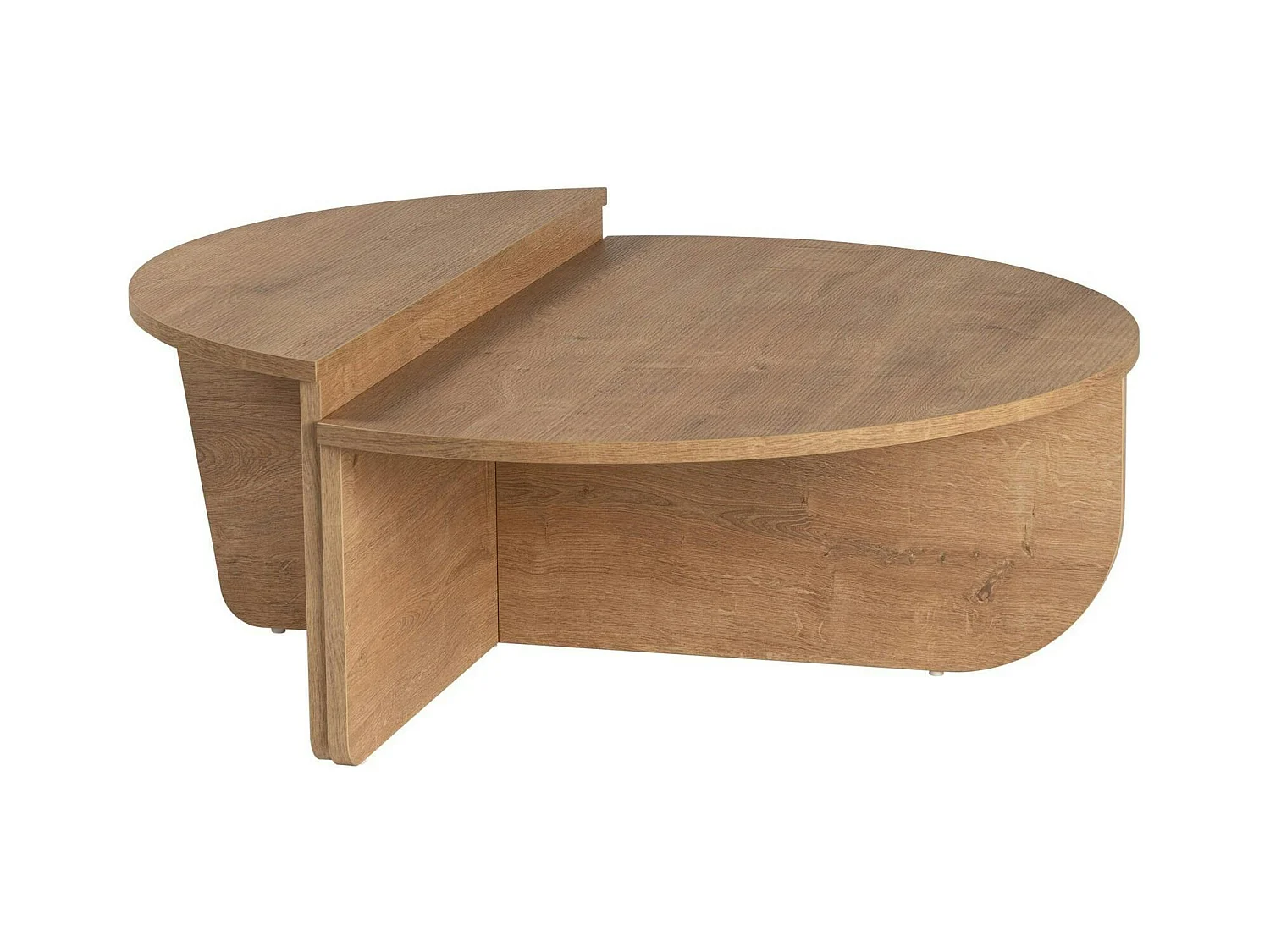 Table basse moderne effet chêne huilé - 2 hauteurs MARFA