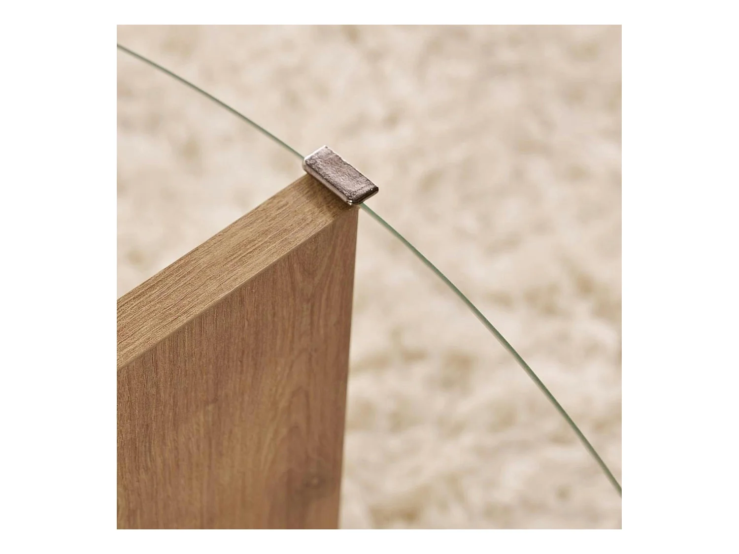 Table basse verre double plateau - effet chêne SALTA