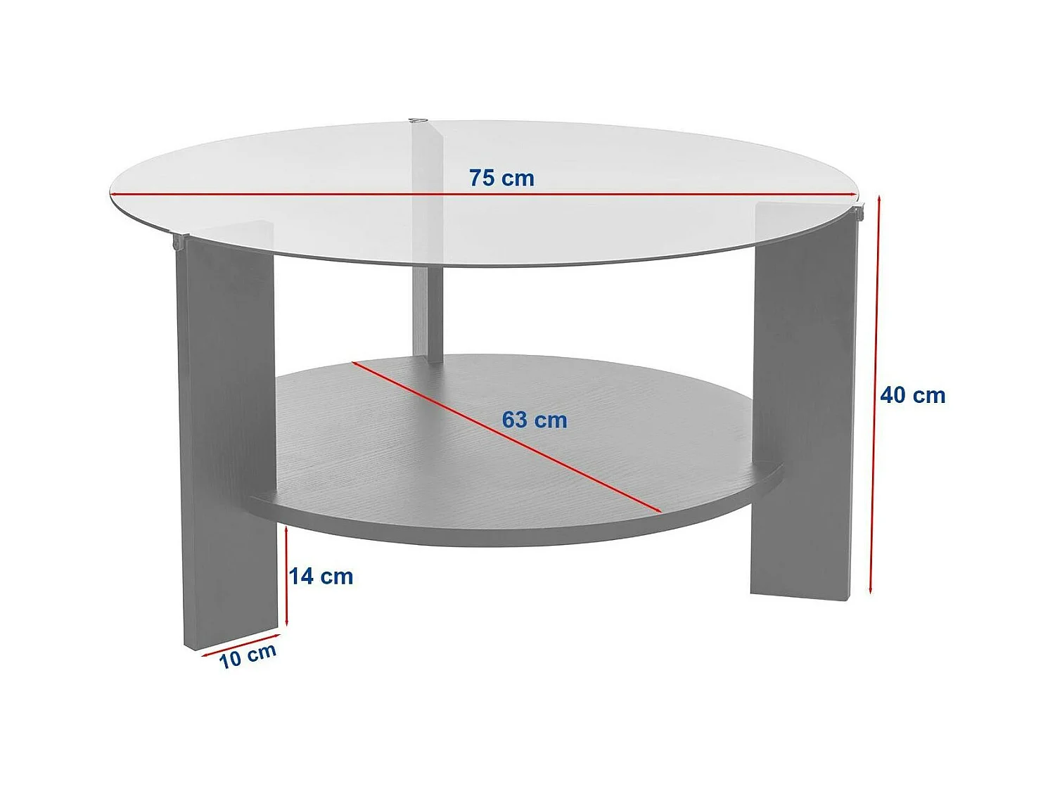 Table basse verre double plateau - effet chêne SALTA