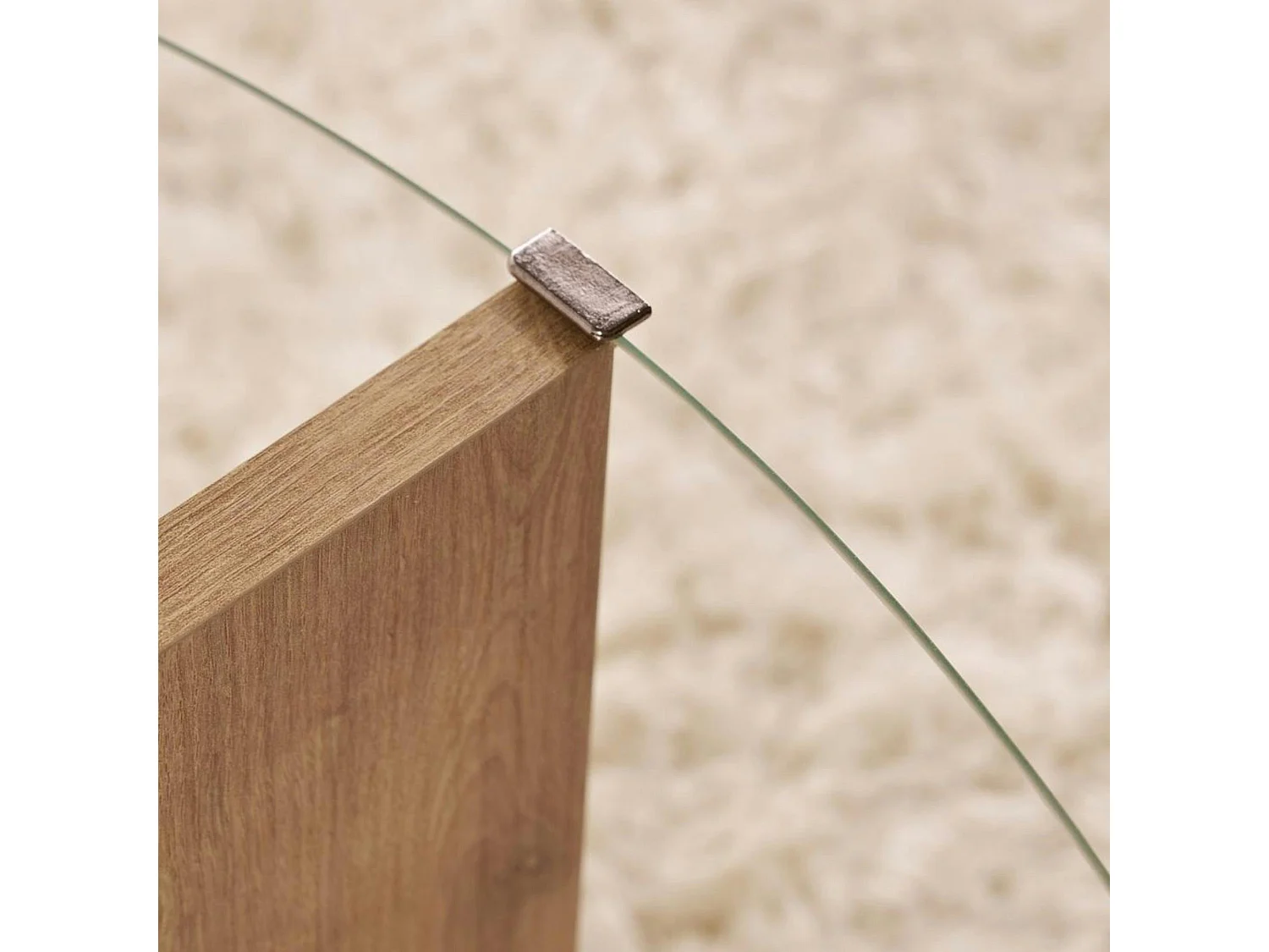 Table basse verre double plateau - effet chêne SALTA