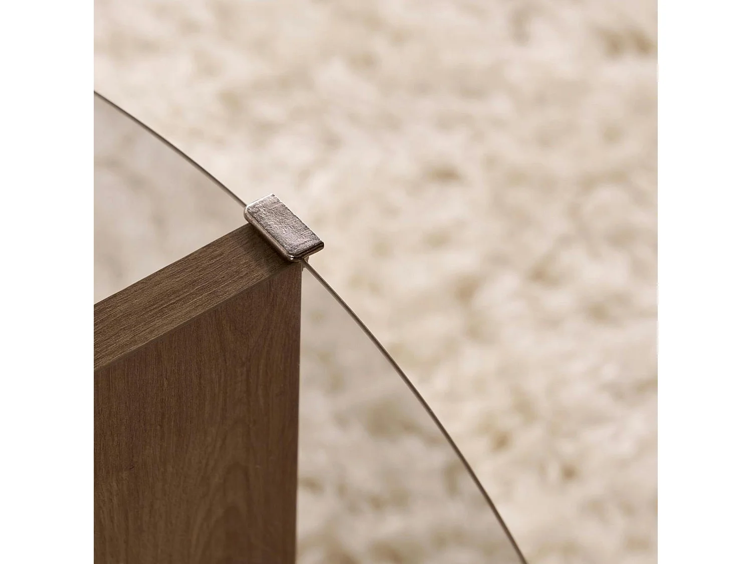 Table basse verre fumé double plateau - effet chêne SALTA