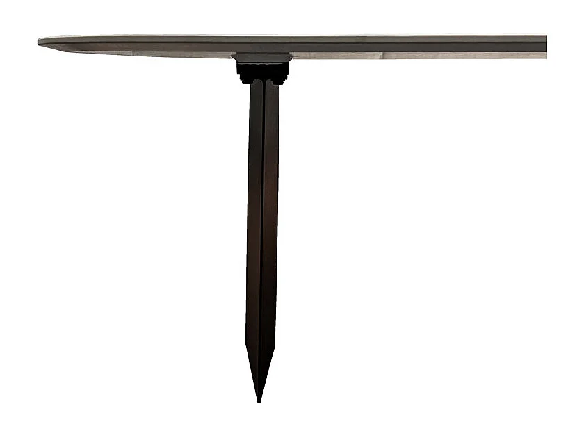 Table basse 150 cm céramique blanc marbré et pieds métal – OPALINE