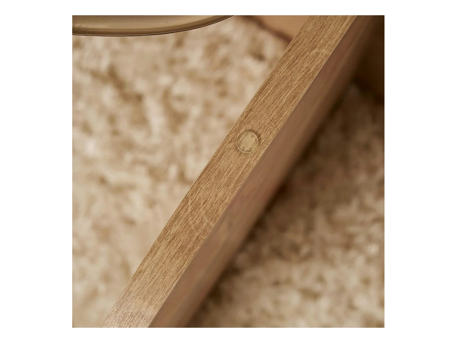 Table basse en verre - pied en croix effet chêne clair SALTA